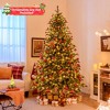 Costway 6/7/8 FT Artificial Christmas Tree with 590 Branch Tips 240/340/410 Warm White LED Lights - 2 of 4