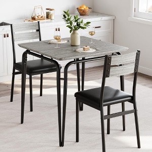 Dining Table for 2, Small Table and Chairs Set of 2, Square Dinette Set for 2, Dinner Table Set, 3 Piece Kitchen & Dining Room Sets - 1 of 4