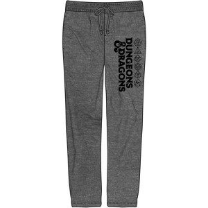 Dungeons & Dragons Logo and Dice Graphic Mens Heather Grey Sleep Pajama Pants - 1 of 3