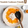 Itopfox 8-Piece Silicone Kitchen Utensil Set with Acacia Wood Handles, Food-Grade Spatulas for Nonstick Cookware, Black - 3 of 4