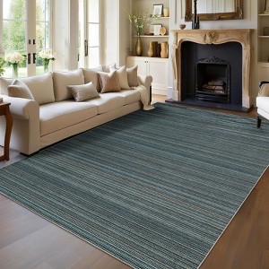 Modern Washable Area Rug for Living Room, Soft Floor Rug with Non Slip Backing, Low Pile Stain Resistant Bedside Carpet for Dorm - 1 of 4