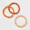 Beaded Stretch Bracelet Set 3pc - A New Day™ Peach/Coral - 3 of 4