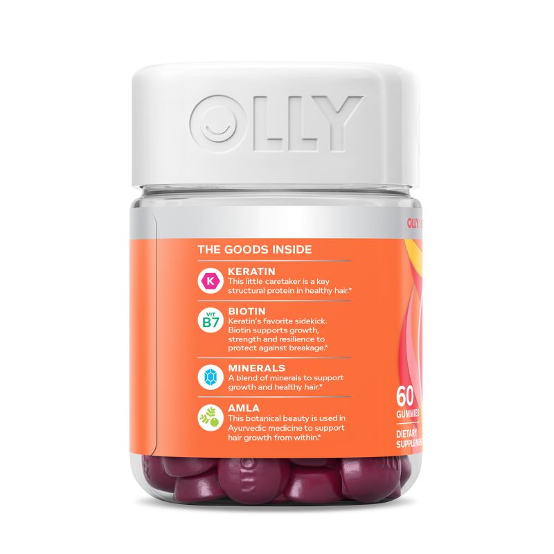 OLLY Heavenly Hair Supplement Gummies with Keratin, Amla, Biotin &#38; Minerals - 60ct, 5 of 8
