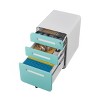 3 Drawer Mobile File Cabinet with Lock, Metal Under Desk Rolling Filing Cabinets, Fully Assembled 5-Wheel Office Cabinet for Home Office Letter - 3 of 4