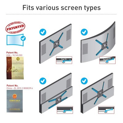 Barkan Black Steel Full Motion TV Wall Mount for 32"-70" Screens