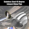 Unique Bargains Stainless Steel 45 Degree Exhaust Elbow Pipe Silver Tone 4 Pcs - 2 of 4