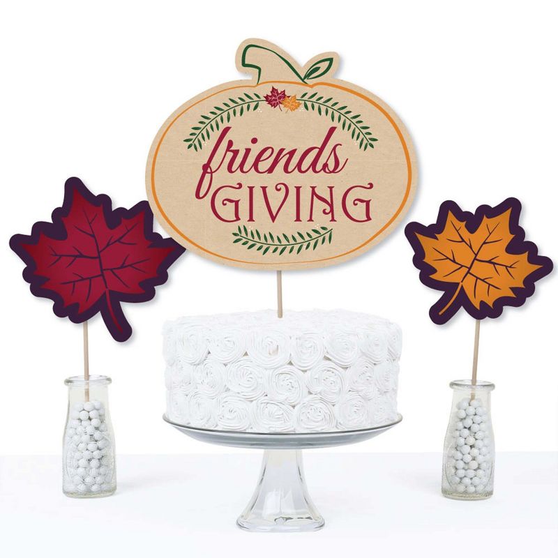 Big Dot of Happiness Friends Thanksgiving Feast - Friendsgiving Party Centerpiece Sticks - Table Toppers - Set of 15, 3 of 8