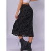 INSPIRE CHIC Floral Print Elastic High Waist Flowy Fishtail Mid Skirt - 3 of 4