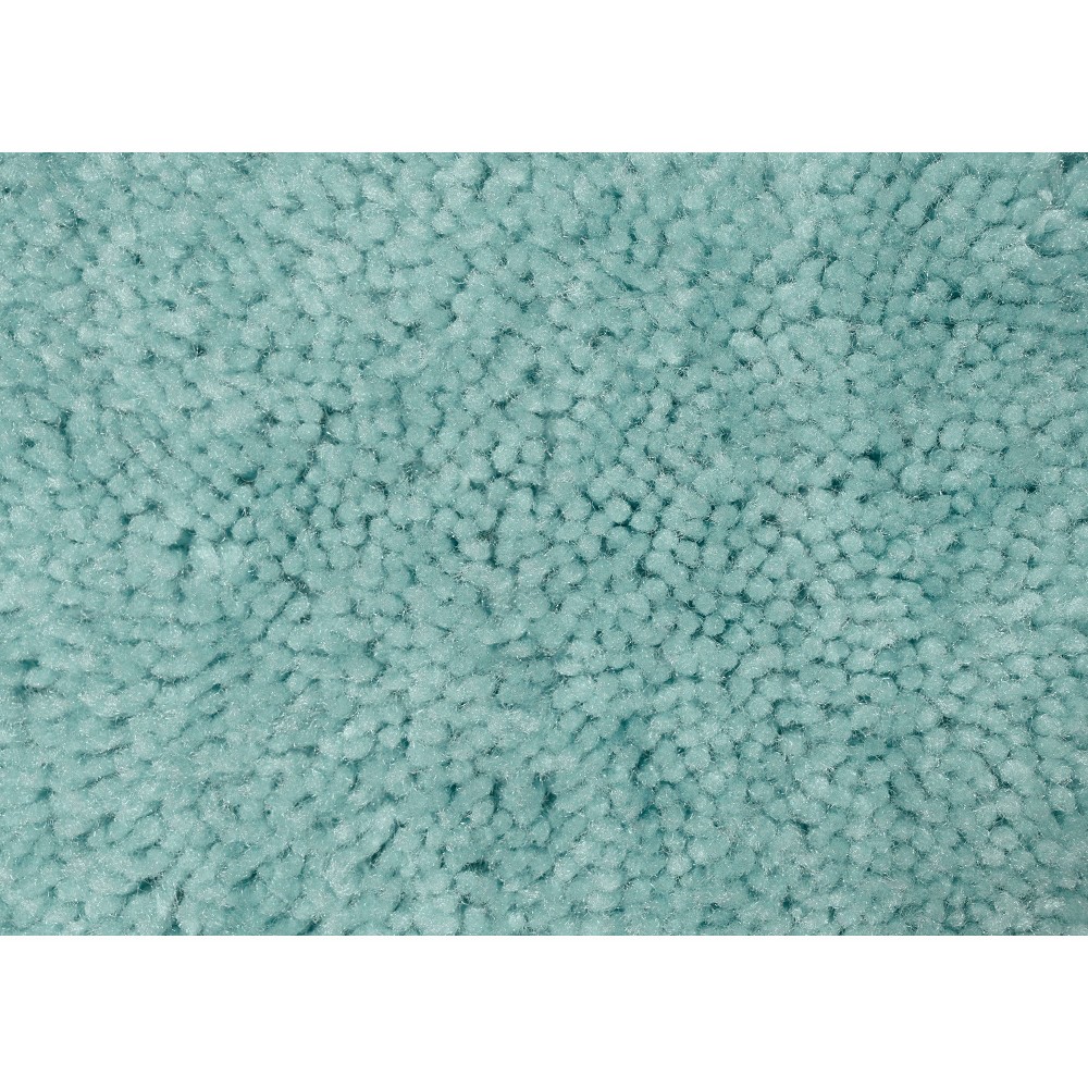  Traditional Plush Washable Nylon Bath Rug Sea foam