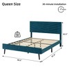 Bed Frame, Velvet Upholstered Full Platform Bed Frame - Adjustable Headboard, No Box Spring Required, Easy Assembly, Quiet Sleep Experience - 3 of 4