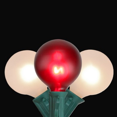 9 ft. Red and White Globe Incandescent Christmas String Lights