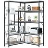 Celebalcony 5 Tiers Corner Bookshelf, 70.86" Tall L-Shaped Bookcase, Corner Shelf Display Storage Rack with Metal Frame for Living Room Home Office - 2 of 4