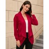 Women's 2024 Fashion Casual Open Front Lapel Long Sleeve Chunky Cable Knit Cardigans Sweaters Outerwear Coats - 3 of 4