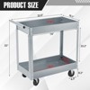 2 Tray Tool Cart, 400 LBS Capacity Rolling Tool Carts On Wheels, Heavy Duty Utility Cart with Pegboard, Mechanic Tool Storage Cart for Garage - 4 of 4