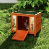 SEVOBAL Pet Crates and Houses Wooden Rabbit Hutch with Door Weatherproof Roof for Outdoor Guinea Pigs Cats Chicks, Orange, 23.62"*18.62"*19.5" - 2 of 4
