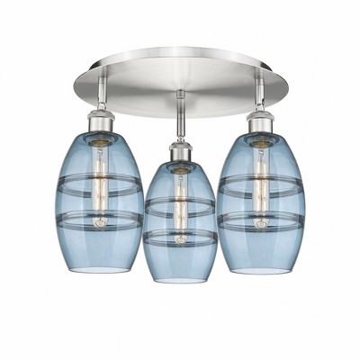 Vaz - 3 Light Flush Mount In Industrial Style-9.13 Inches Tall and 17.63 Inches Wide