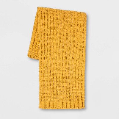 Solid Chenille Throw Blanket Gold - Threshold™