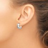Chisel Stainless Steel Brushed and Polished with Cubic Zirconia Round 7mm Hinged Hoop Earrings - 4 of 4