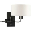 Progress Lighting Carrick 1-Light Wall Sconce, Matte Black, Summer Linen Shade - 4 of 4