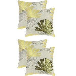 Unique Bargains 4 Pcs Tropic Leaf Pattern Home Decor Throw Pillow Covers for Couch Sofa - 1 of 4