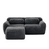 YOOCOZZ  L-shaped Boneless Sofa with Chaise, Soft Plush Fabric 32D Sponge, Throw Pillows - 4 of 4