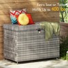 230 Gallon Outdoor Storage Deck Box, Wicker Patio Storage Box with Wheels, Flip Top Rattan Storage Bin for Cushion Garden Tool Pool Supplies - 2 of 4