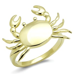 Slickblue Women’s Gold Stainless Steel Crab Ring, Sea Life Design, No Stone, Novelty Jewelry, Sizes 5-10 - 1 of 4