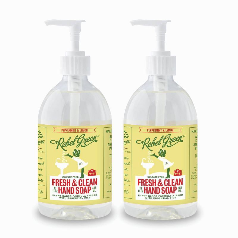 Rebel Green Hand Soap - Peppermint Lemon - 24 fl oz//2ct, 1 of 6