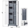Metal Storage Cabinet with Lock Doors, 65"/72.8" Cleaning Tool Cabinet, Tall Broom Tool Organizer with Hanging Rod for Home Office Garage Utility Room - 3 of 4