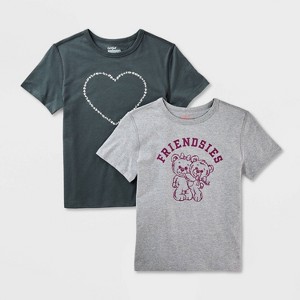 Kids' 2pk Adaptive Short Sleeve Graphic T-Shirt - Cat & Jack™ - 1 of 3