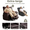 27" Rocker Recliner Chair, 1.5X Sponge Filling, 360 Degree Swivel, PU Leather, Side Pockets and Cup Holders, Reclining 135 Degrees, Coffee - 2 of 4