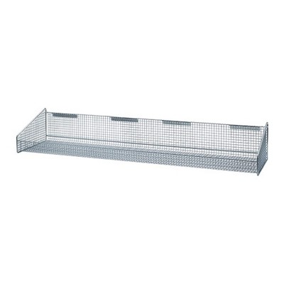 Quantum Storage Systems Partition Wall Hanging Basket, 17-7/8"W X 48"D X 7-1/2"H, 125 Lbs. Load Capacity, Mesh Design, Chrome Plated Finish