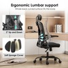 TopComfy Task and Office Chair Ergonomic Mesh Headrest Adjustable Lumbar Support Armrest Rocking Function For Home Study, Black, 24"*21"*10" - 2 of 4