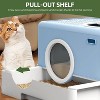 LunaLulinlk Blue Large Closed Cat Litter Box with Lid and Drawer for Easy Cleaning - 4 of 4