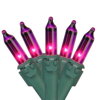 Brite Star 50ct Mini String Lights Purple - 25' Green Wire