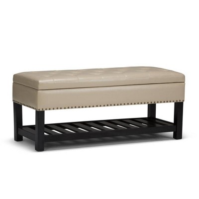 Riley Storage Ottoman Bench Faux Leather - WyndenHall