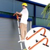 VEVOR Ladder Roof Hook, 2 Pack with Wheel Heavy Duty Steel Ladder Stabilizer, Roof Ridge Extension Rubber Grip T-Bar, 500 lbs Weight Rating,Orange - 2 of 4