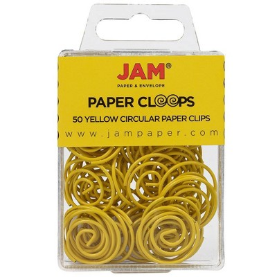 JAM Paper 50pk Circular Paper Clips - Yellow