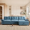 Modern Sectional Sofa L-Shape Sofa Upholstered Cloud Sofa with Charging Ports&Cup Holder&Side Storage Pockets&Movable Storage Ottoman -ModernLuxe - 2 of 4