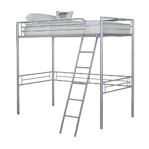 Sapphtopaz Twin Size Loft Bed with High Under Bed Space, Metal Bed Frame with Ladder & Safety Guardrail, Space-Saving Bunk Bed for Adults&Teen - 1 of 4