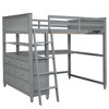 Full Size Wooden Loft Bed With Drawers, Shelves And Desk - ModernLuxe - 4 of 4