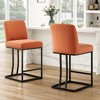 Infurnic Counter and Bar Stools, Upholstered Chairs Set with Sturdy Legs, Comfortable High Stool for Kitchen and Dining Room, Orange, 15.5"*17.5"*35" - 2 of 4