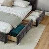 California King Upholstered Platform Bed with Headboard and Underbed Drawers, Chenille Fabric Frame Bed for Bedroom-Baofuwish - 3 of 4