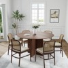 PexFix 52" x 52" Solid Wood Round Dining Table with Walnut Finish and Elegant Arched Legs for Modern Dining Rooms & Kitchens - 2 of 4
