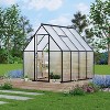 6x7 FT Outdoor Greenhouse with Polycarbonate Panels, Aluminum Walk-In Design with Roof Vent & Lockable Door - 2 of 4