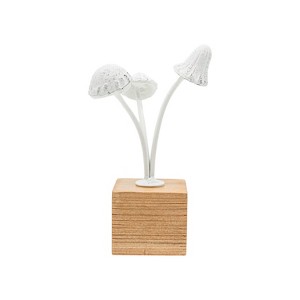 Mushroom Decorative Accent White Cast Iron & Wood - 1 of 4
