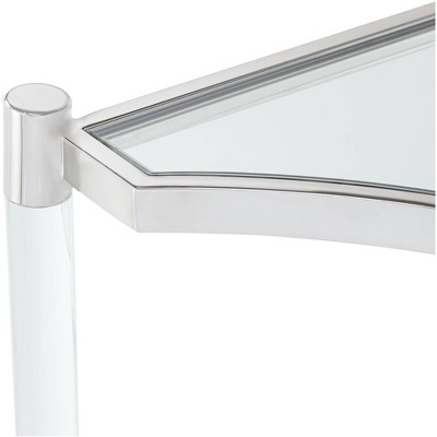 Erica Modern Clear Acrylic Rectangular Console Table with Shelf
