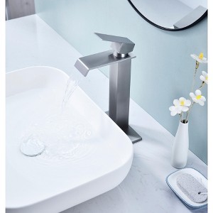 Kumasinova Waterfall Bathroom Faucet 1 Hole,Single Handle Bathroom Faucets with Pop-Up Drain,Stainless Steel Bathroom Sink Faucet for Bathroom Sink - 1 of 4
