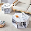 FONTOI Hexagonal Coffee Table Set of 2 with Multi-hole Design, Floor Mount Side Table for Living Room Bedroom, White, 21.6"*14"*25" - 4 of 4