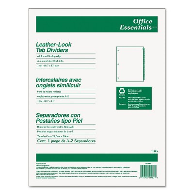 Avery Preprinted Black Leather Tab Dividers 25-Tab Letter 11483